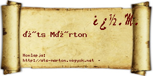Áts Márton névjegykártya